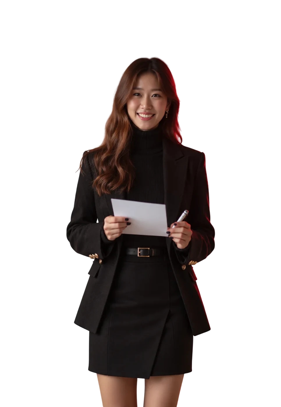 Zhi Jing, Content Creator at Double A, holding a script